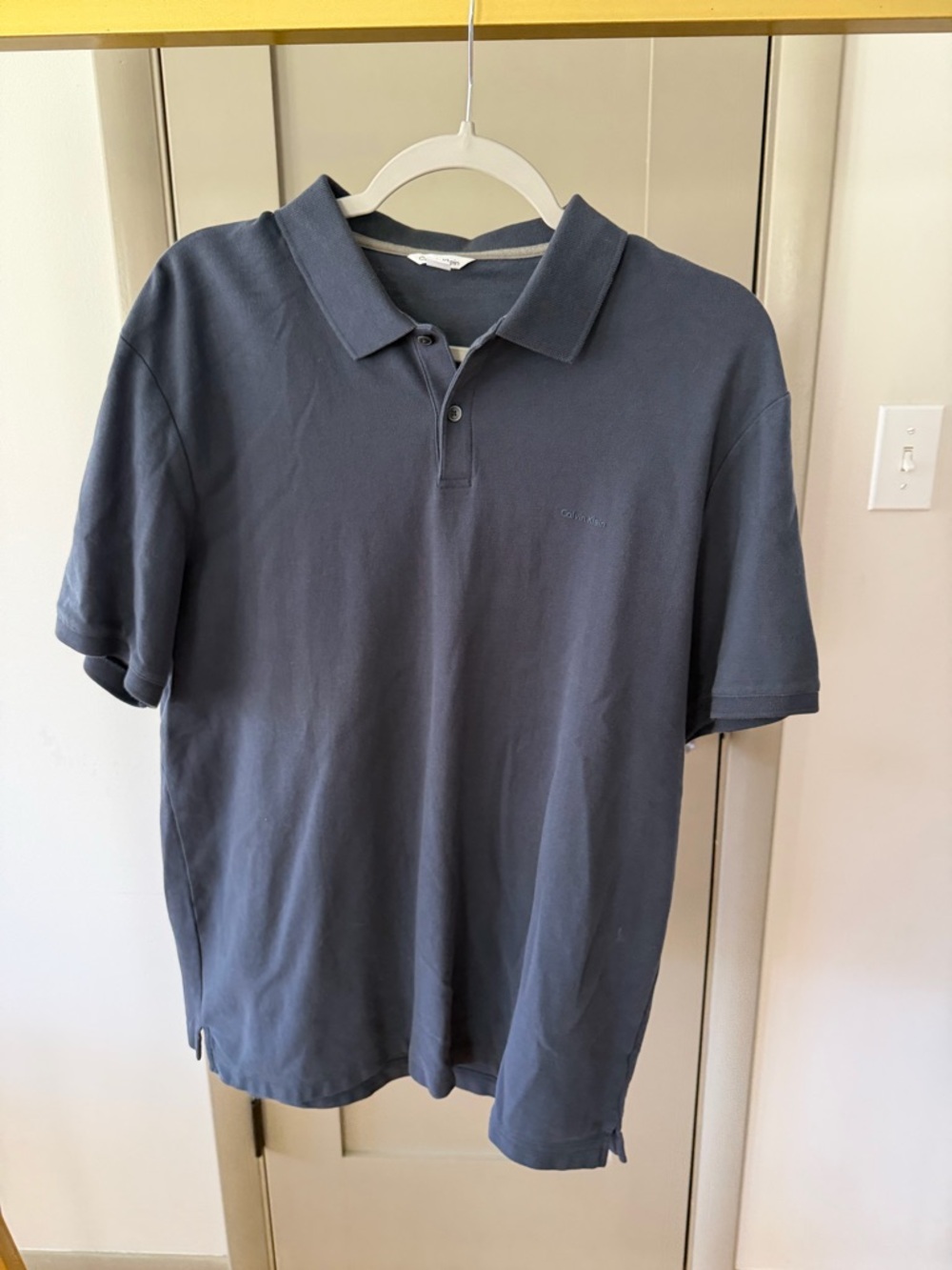 Men's Calvin Klein Classic Dark Gray Polo Shirt - Cotton Blend